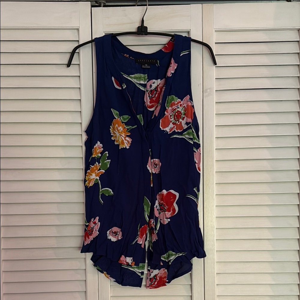 Sanctuary button Front Asymmetrical Tank Top